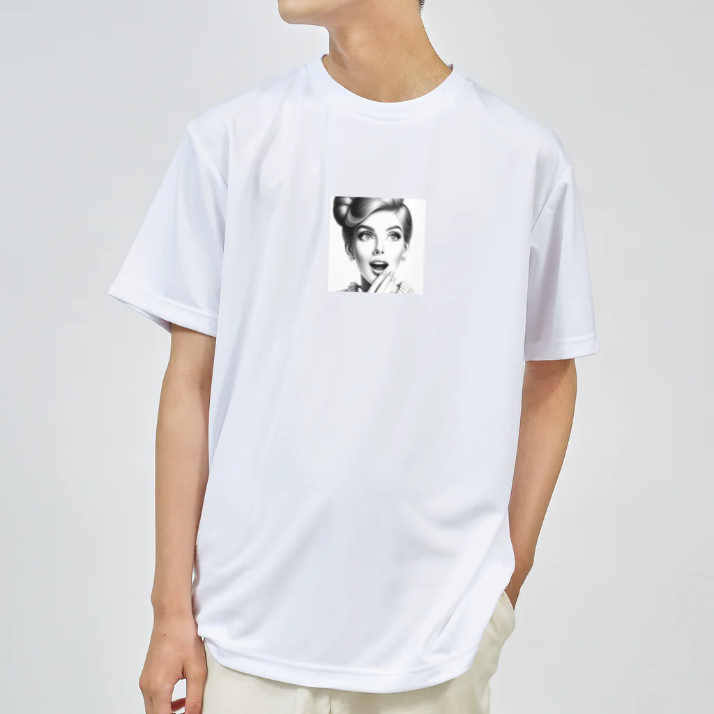 aoyama1964の驚く女性 Dry T-Shirt
