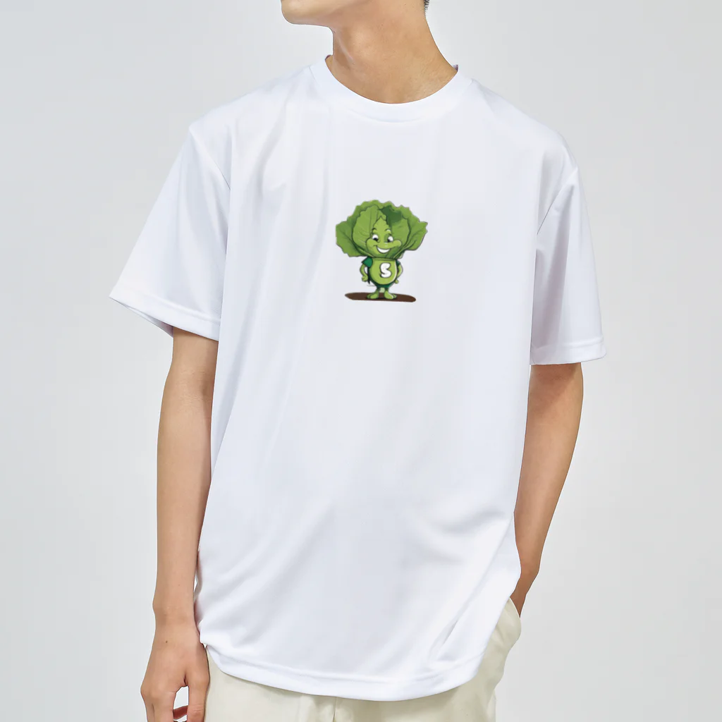 Suzurin’s Creationsの野菜キャラクター レタスのレオ ドライTシャツ