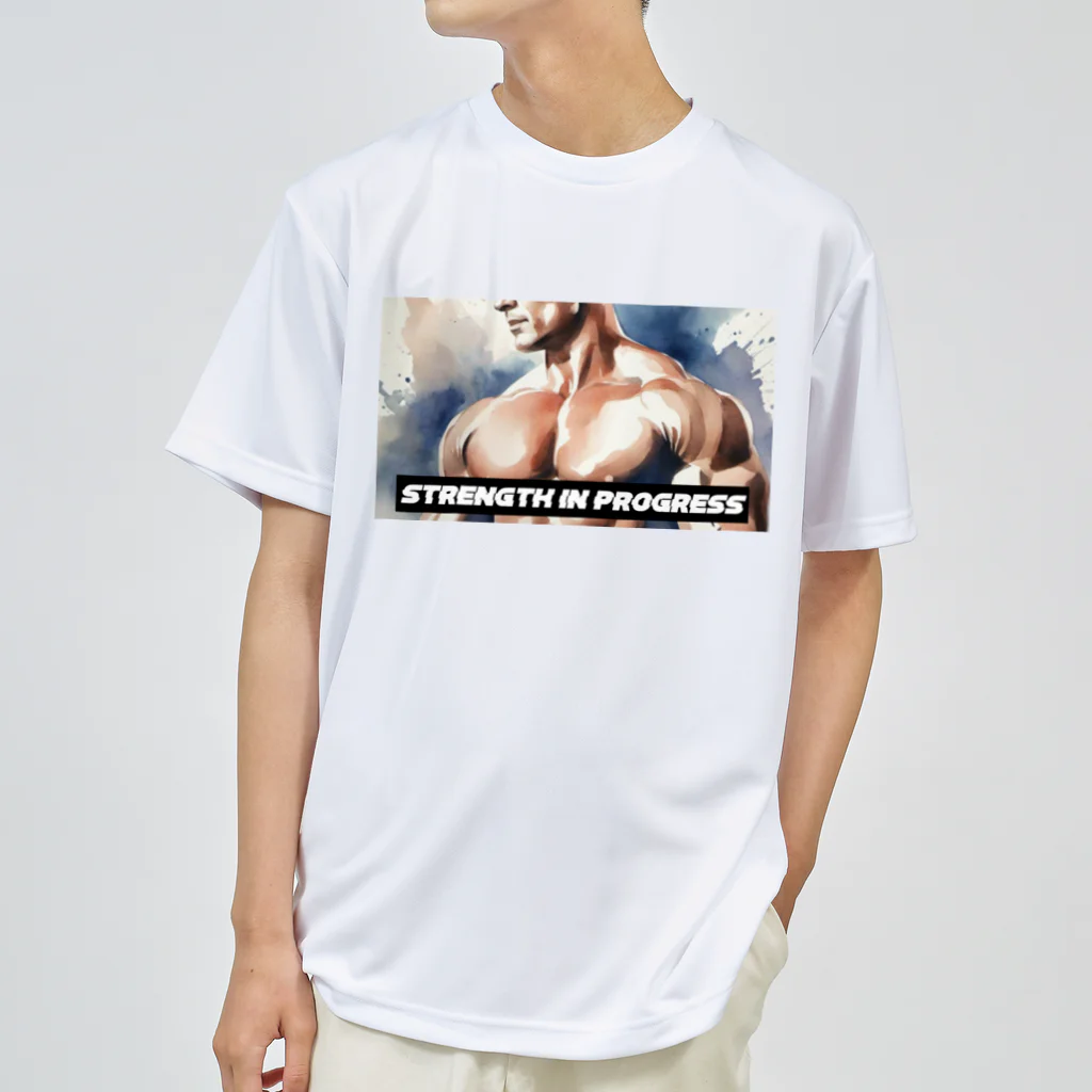BULKUP MONSTERのマッチョ専用Tシャツ「Strength in Progress（進化する力）」 Dry T-Shirt