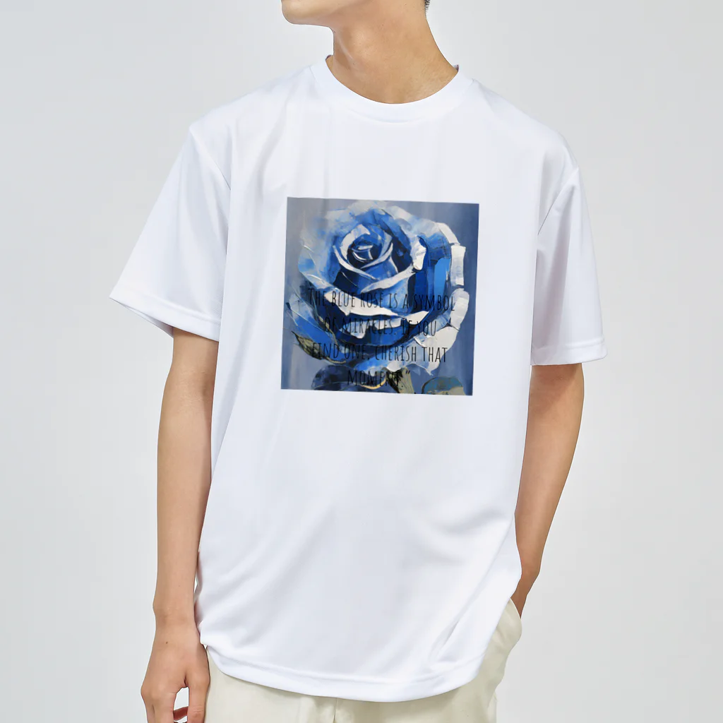 Rebelideaの青いバラ Dry T-Shirt