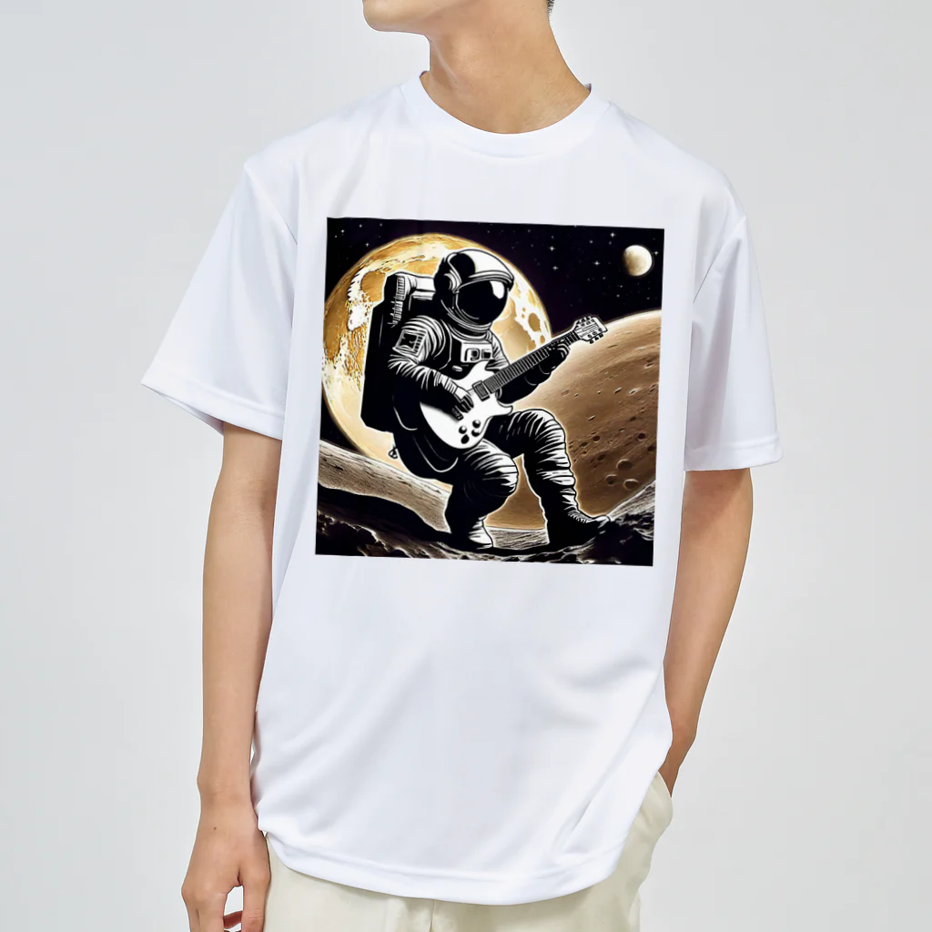 宇宙開発デザイン科の月面のギタリスト ドライTシャツ