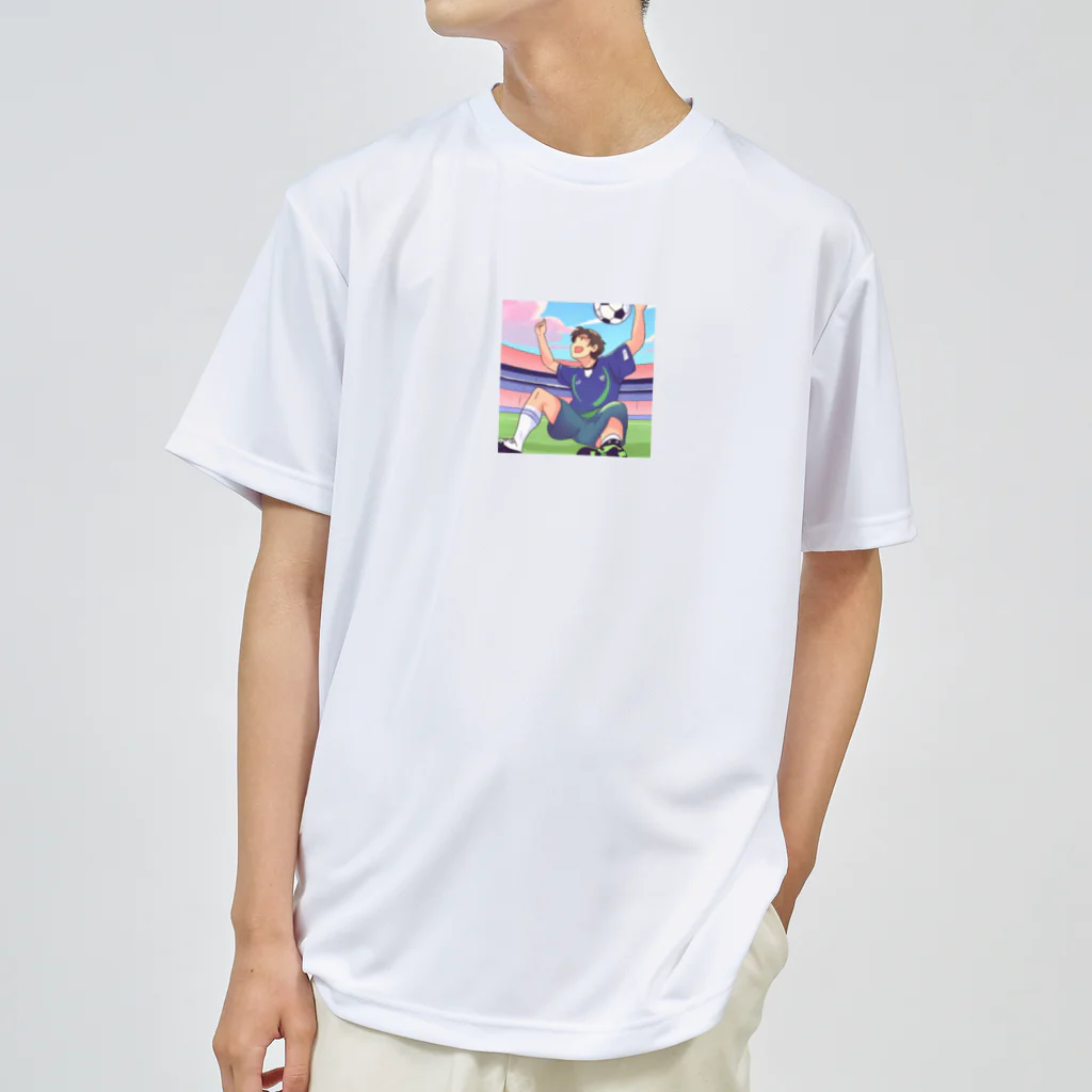 ほっこりグッズBASEのワールドカップ優勝を夢見るサッカー少年 Dry T-Shirt