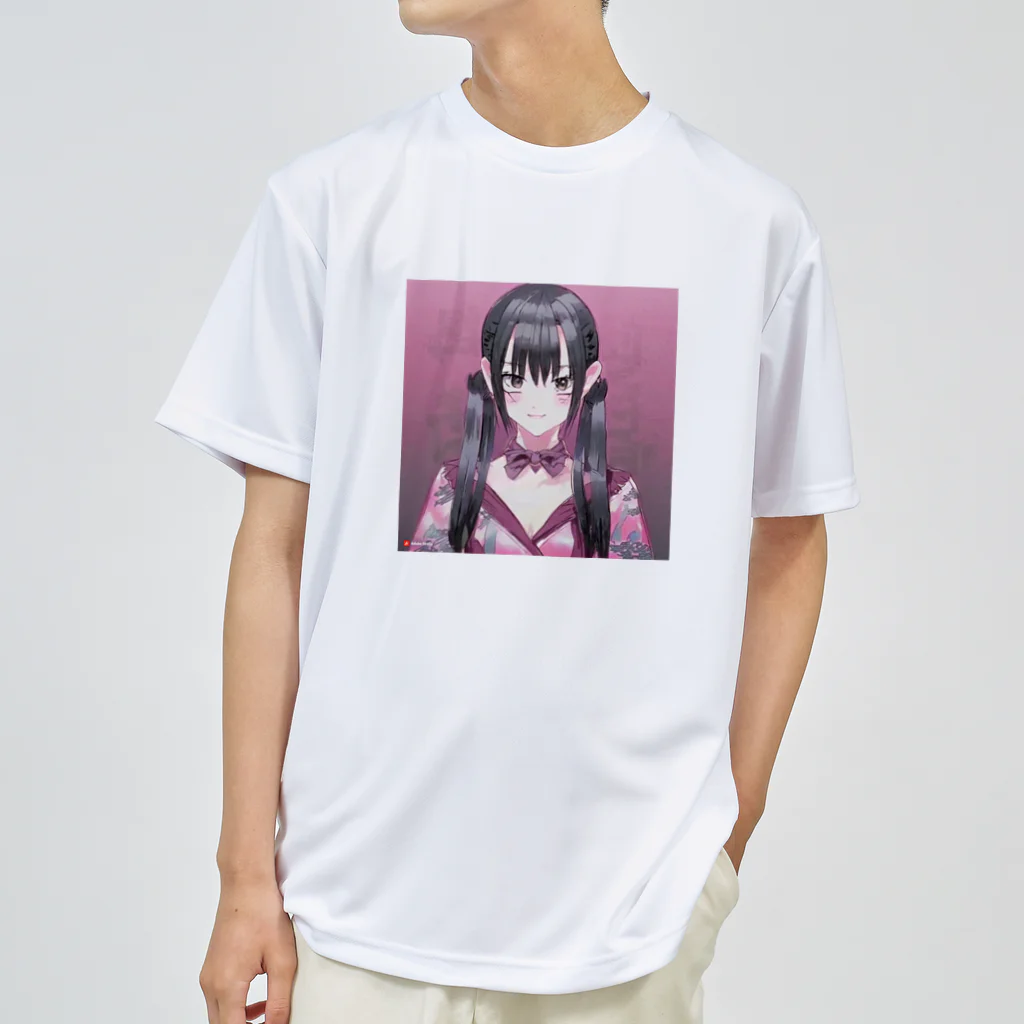 hamusutaroのツインテール女の子 ドライTシャツ