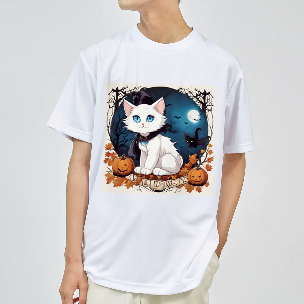 yoiyononakaのハロウィンの白猫08 Dry T-Shirt