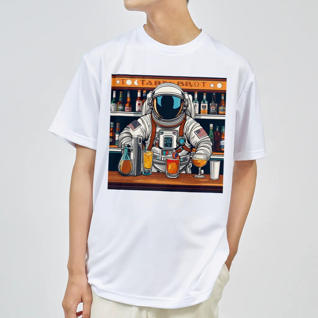 宇宙開発デザイン科の宇宙飛行士のバーテンダー ドライTシャツ