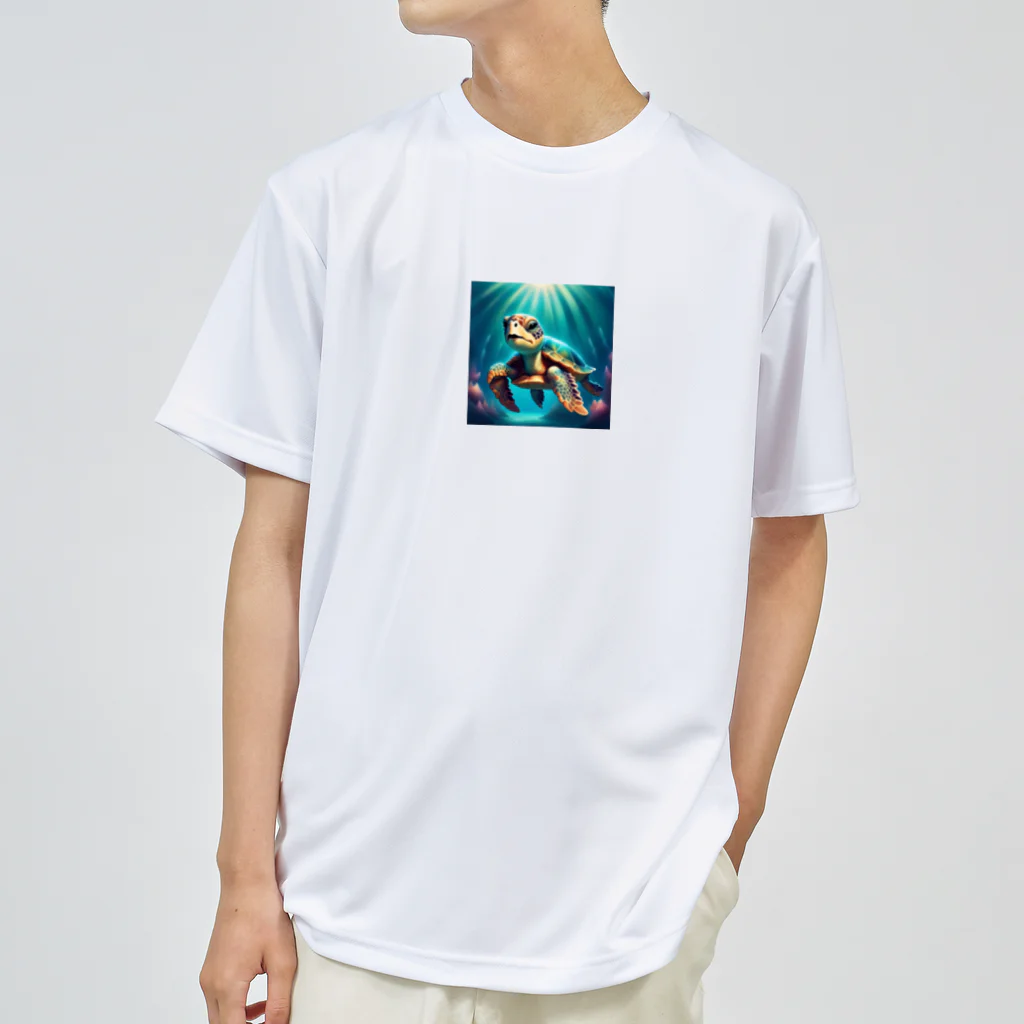 KEIZOKUの可愛らしい天使のような海ガメのイラストグッズ ドライTシャツ