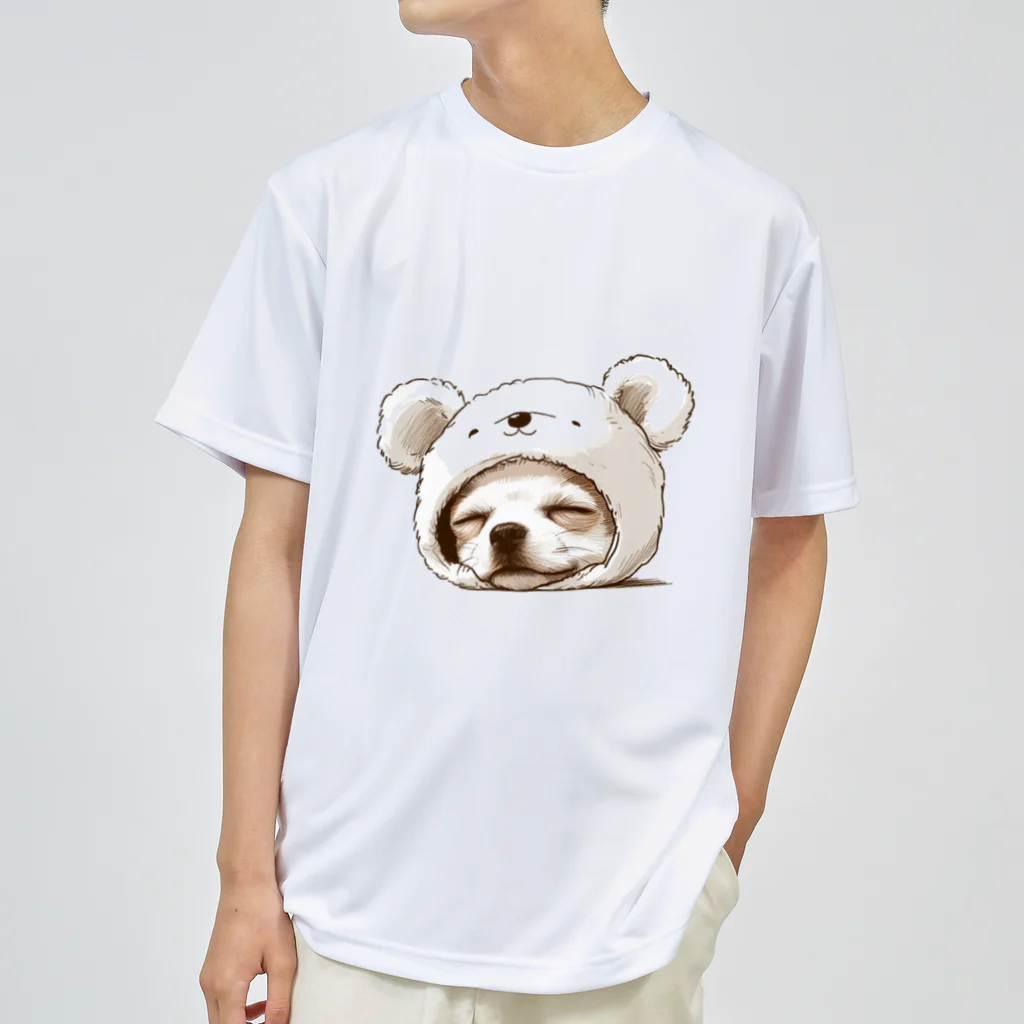 わんにゃんsucculentのクマのコスプレをしたチワワ ドライTシャツ