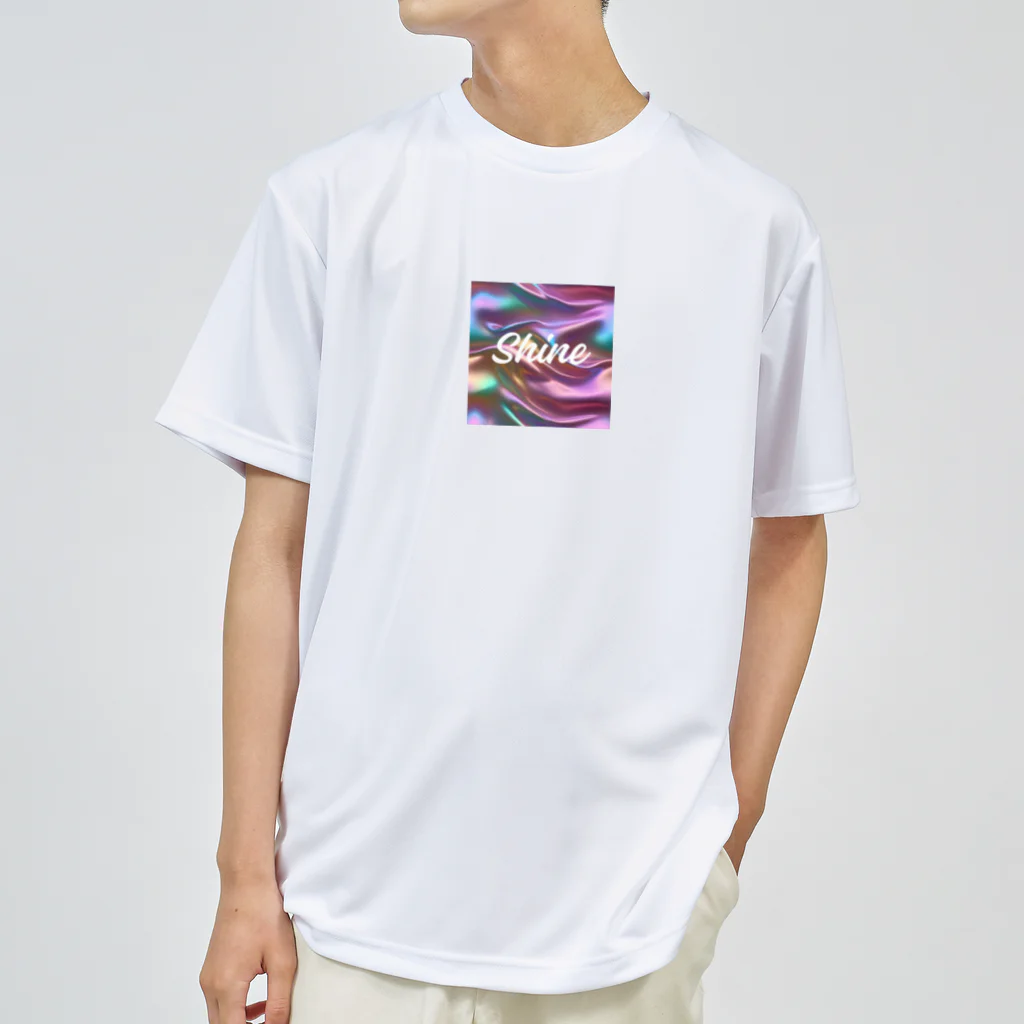 Kumamanのオーロラシルク　Shineロゴ入り ドライTシャツ