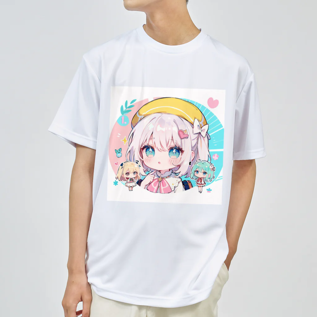 那須モバイル店の帽子を被る女の子 Dry T-Shirt