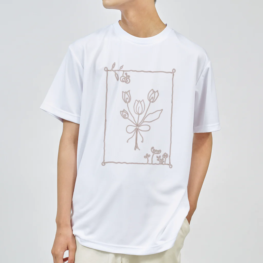 りゅみshopのワイヤーアート風フラワー Dry T-Shirt