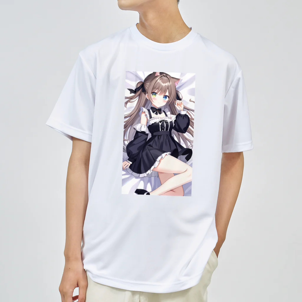 WAKEN0709の猫耳ゴスロリ美少女 ドライTシャツ