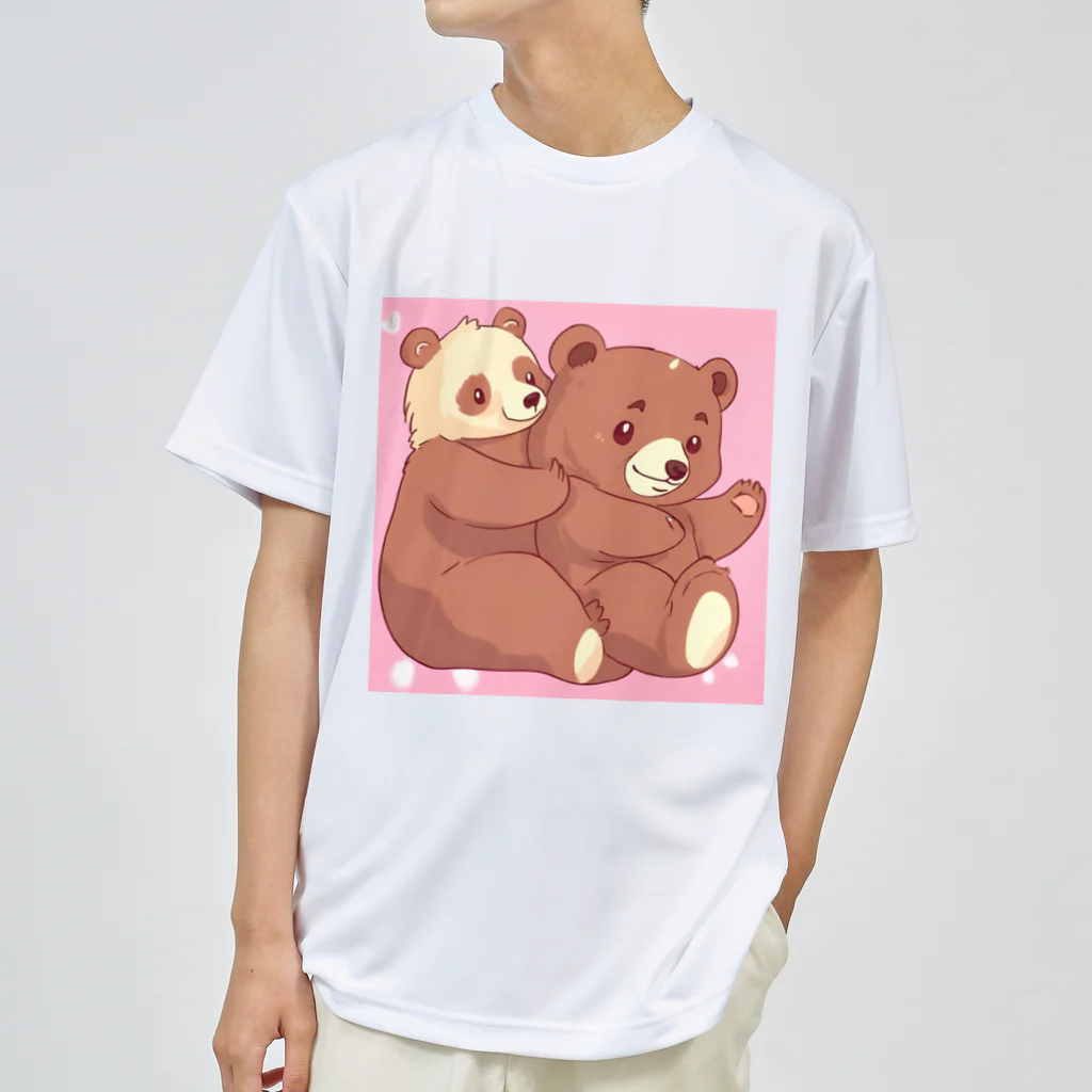 masa&masaの可愛い熊の親子 ドライTシャツ
