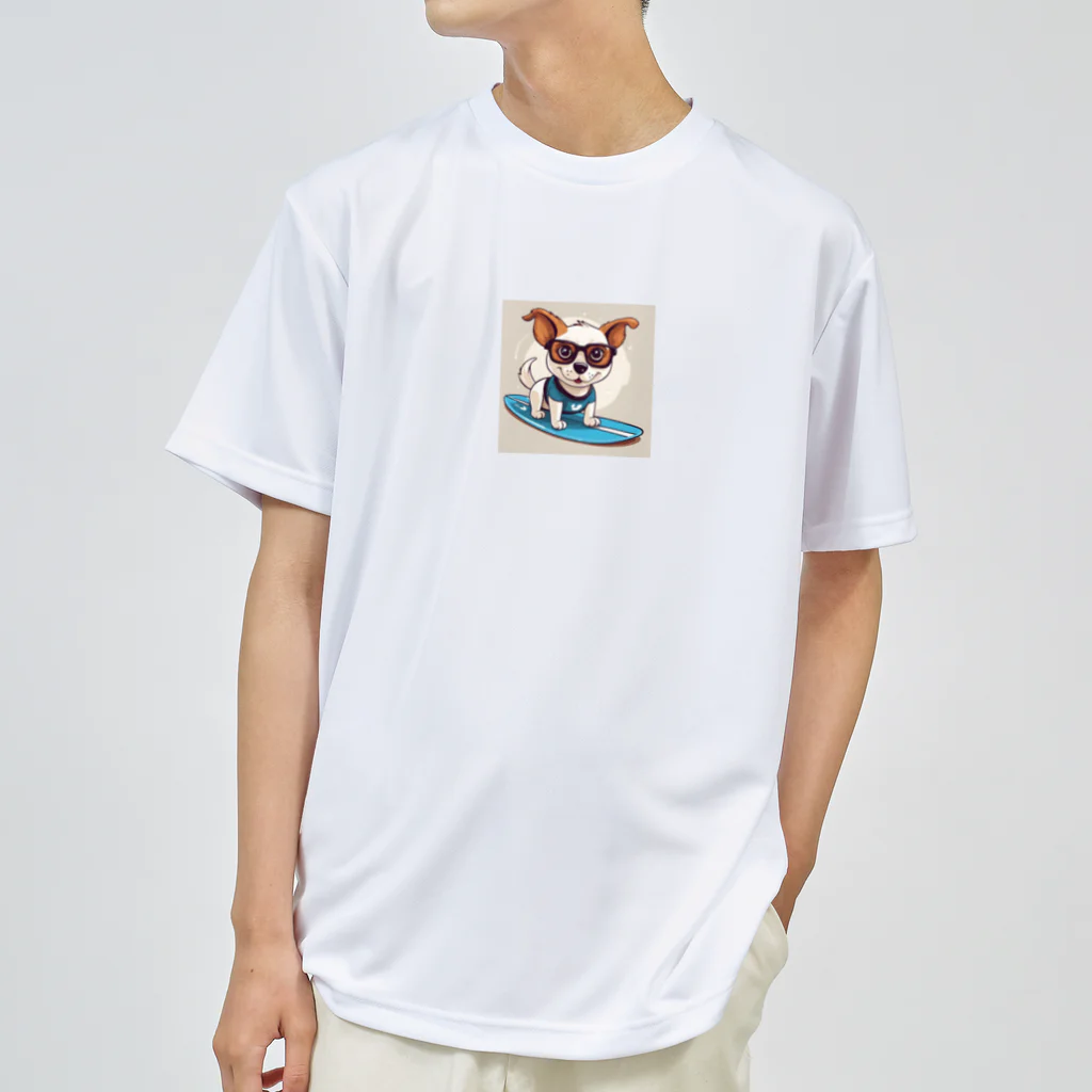 With-a-smileのサーフィン犬 Dry T-Shirt