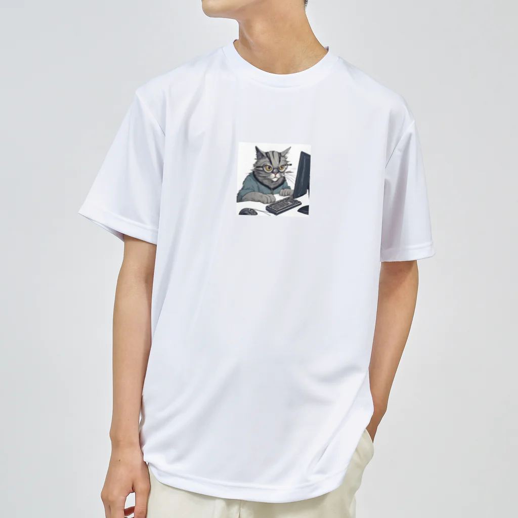 猫の森の開発者猫 ドライTシャツ