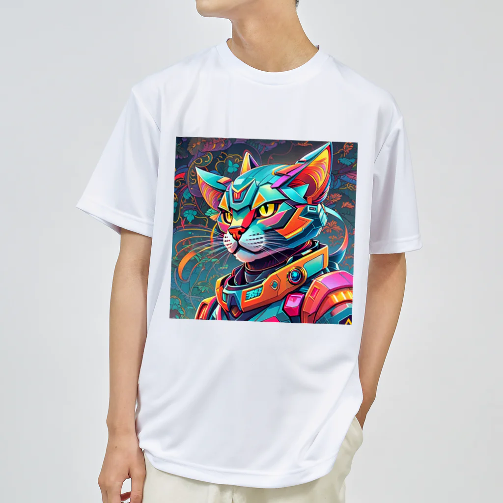 629_CAT_ARTのカラフルメカキャット ドライTシャツ