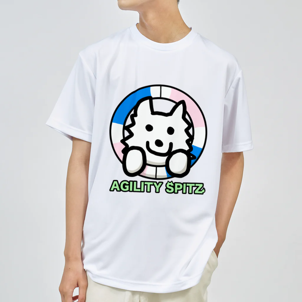 ehime@けだま&もち＆すみのAGILITY SPITZ「タイヤからこんにちは！」 ドライTシャツ