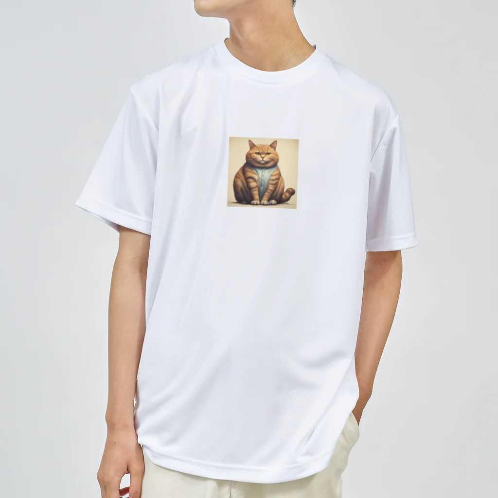 machakooのぽっちゃり猫 ドライTシャツ