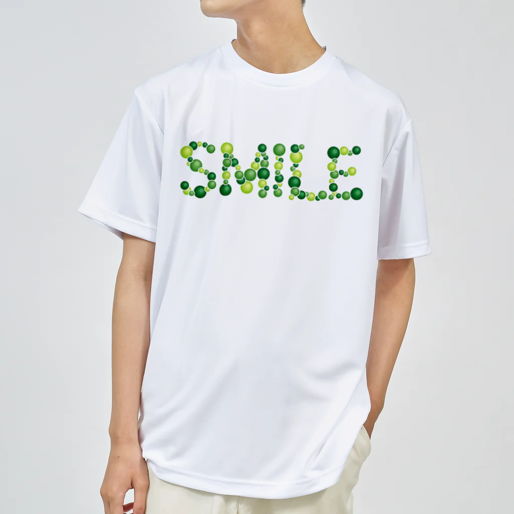 junichi-goodsのバルーン文字「SMILE」（緑色系） ドライTシャツ