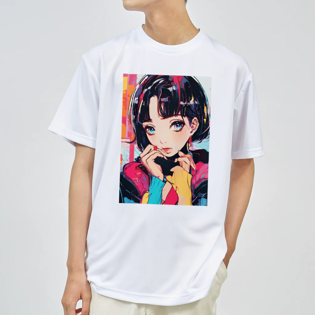 80s pop anime artのキュートな9 0 sアニメスタイル ドライTシャツ