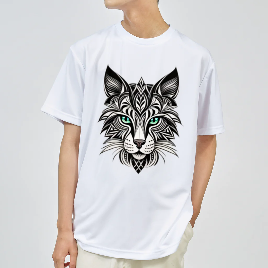 629_CAT_ARTのモノラルキャット Dry T-Shirt