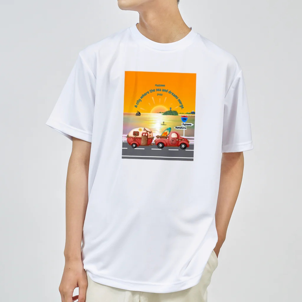 CyberArmadilloの湘南藤沢（2430）夕焼けコレクション Dry T-Shirt