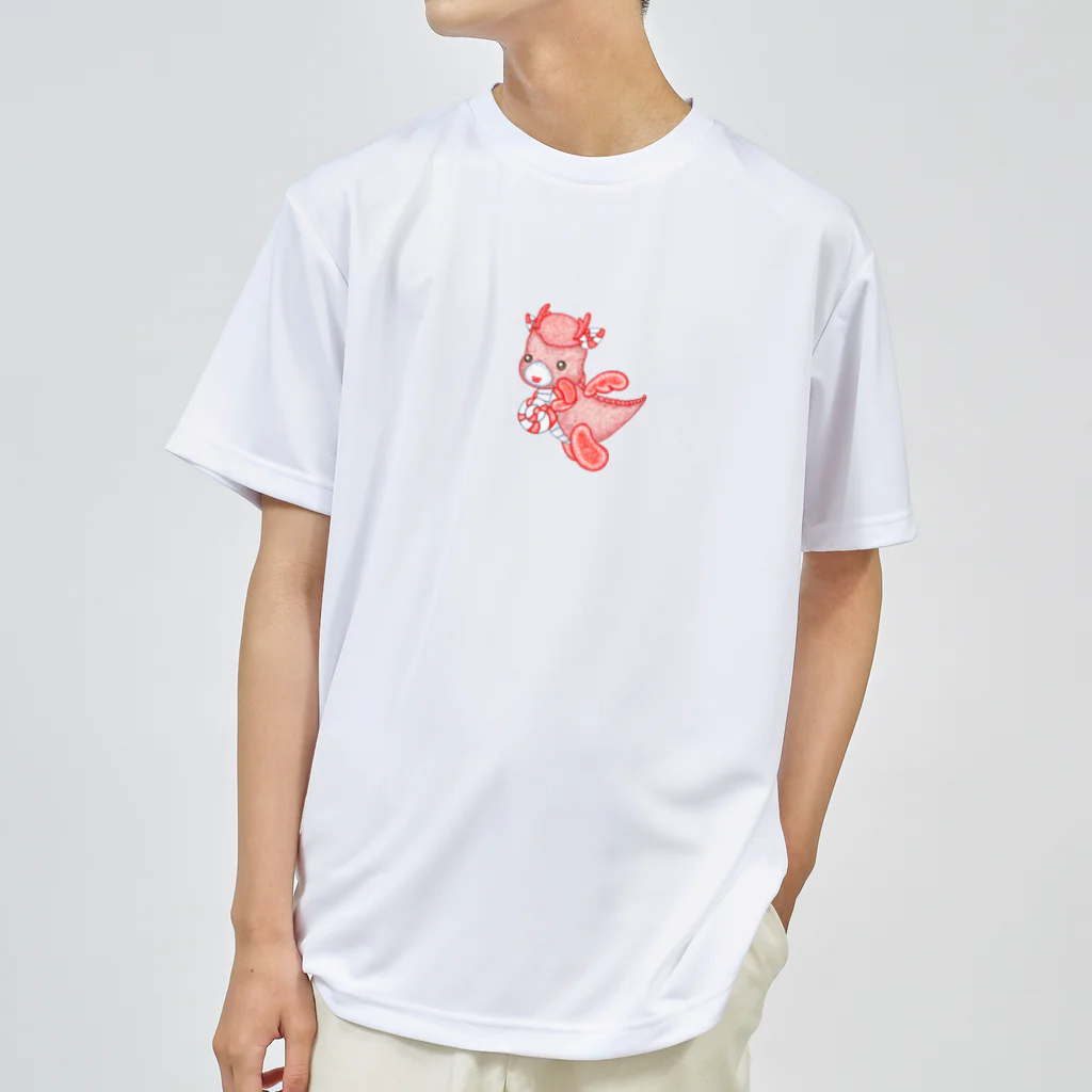 satoayaのアニマルカフェのキャンディードラゴン　赤 Dry T-Shirt