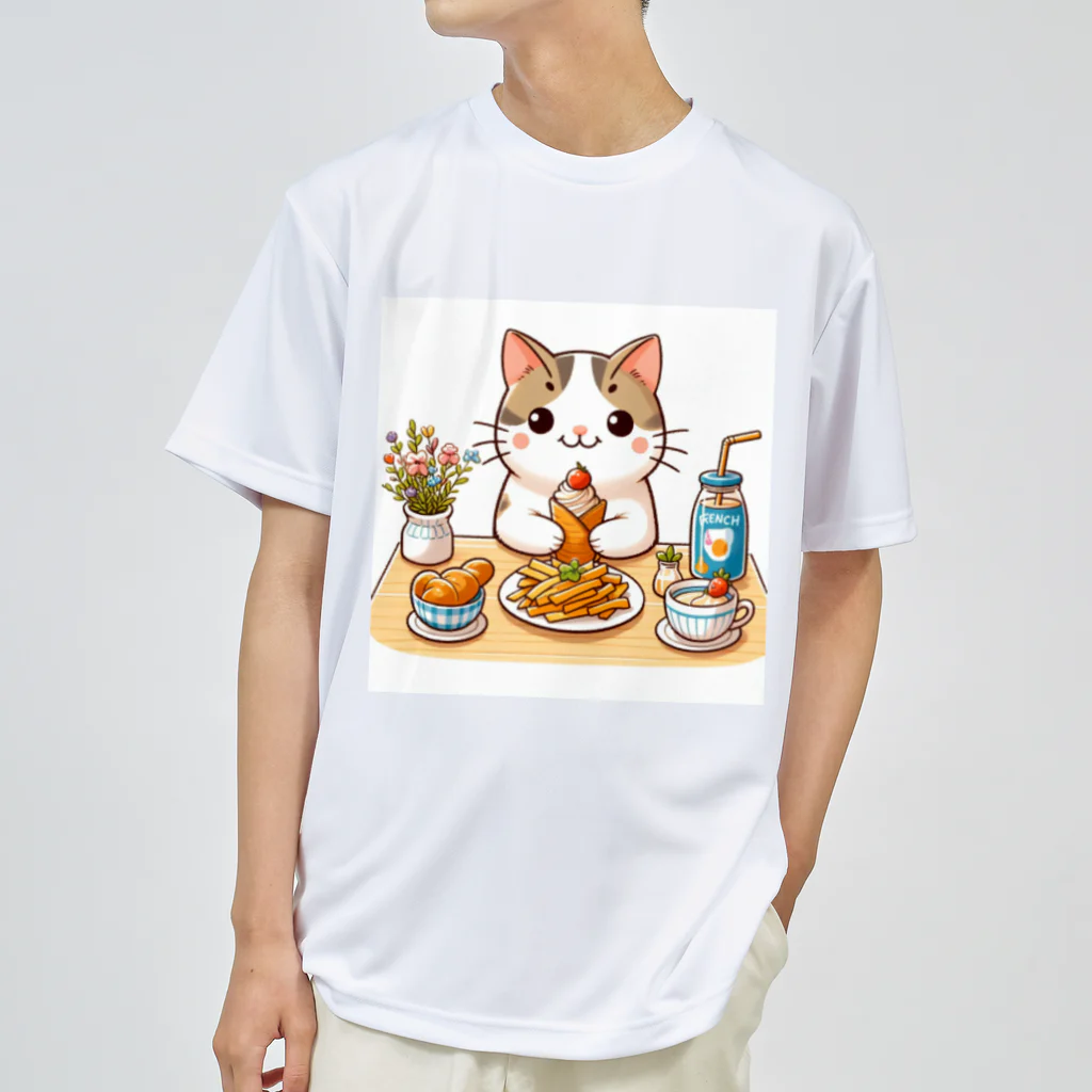 zuuu-の猫くんの豪華なカフェごはん♪ Dry T-Shirt