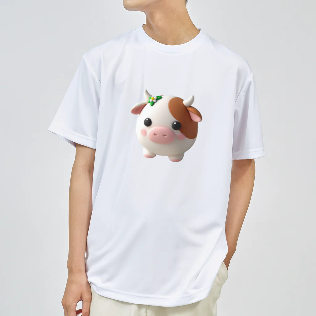 終わらない夢🌈の可愛い💕まんまる◯シリーズ✨　牛🐮 ドライTシャツ