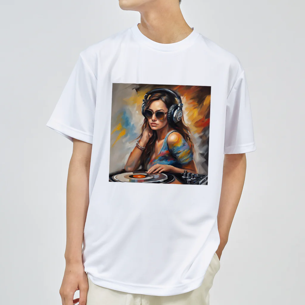 Olivi　StyleのDJ 女性イラスト Dry T-Shirt