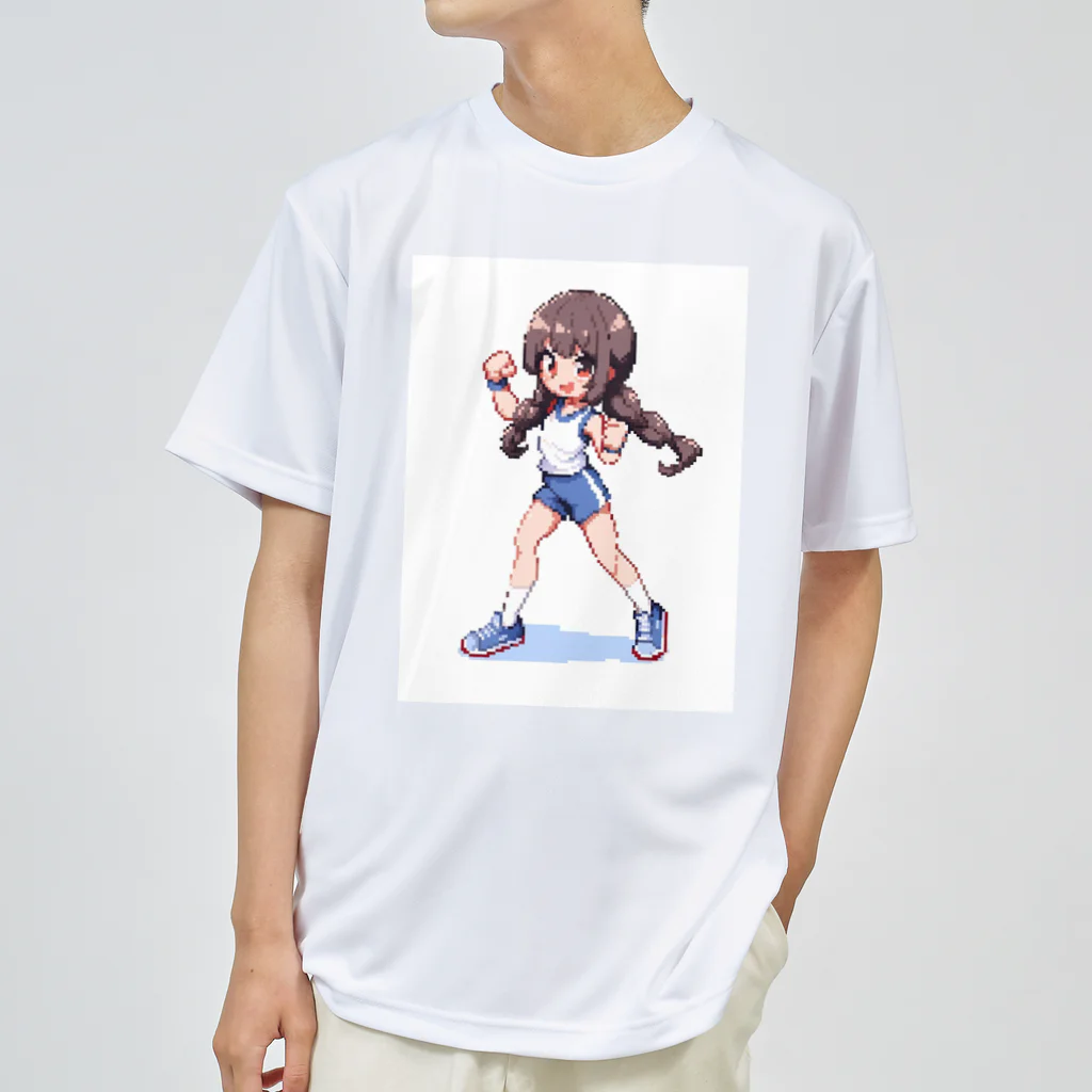 シロクマペンギンのドット絵体操服の女の子 Dry T-Shirt