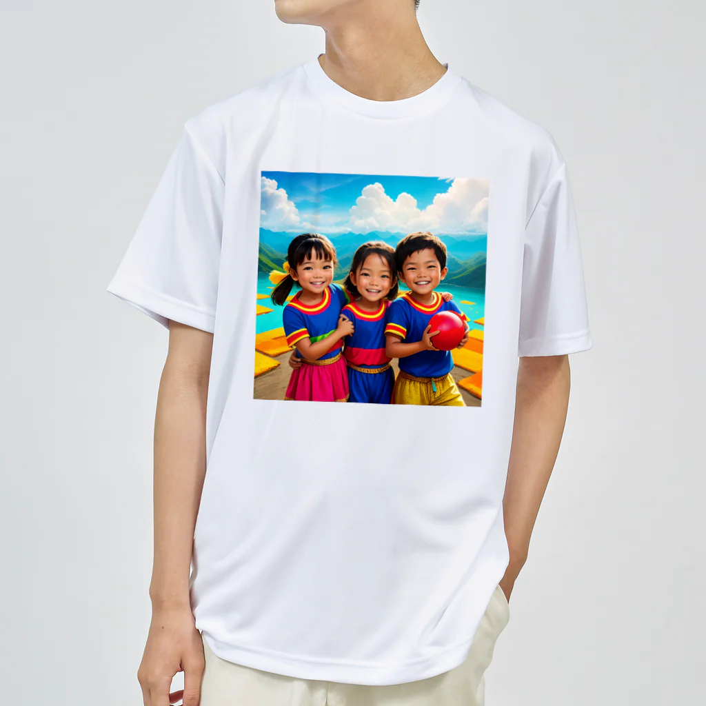 あかいはちの笑顔の子どもたち ドライTシャツ