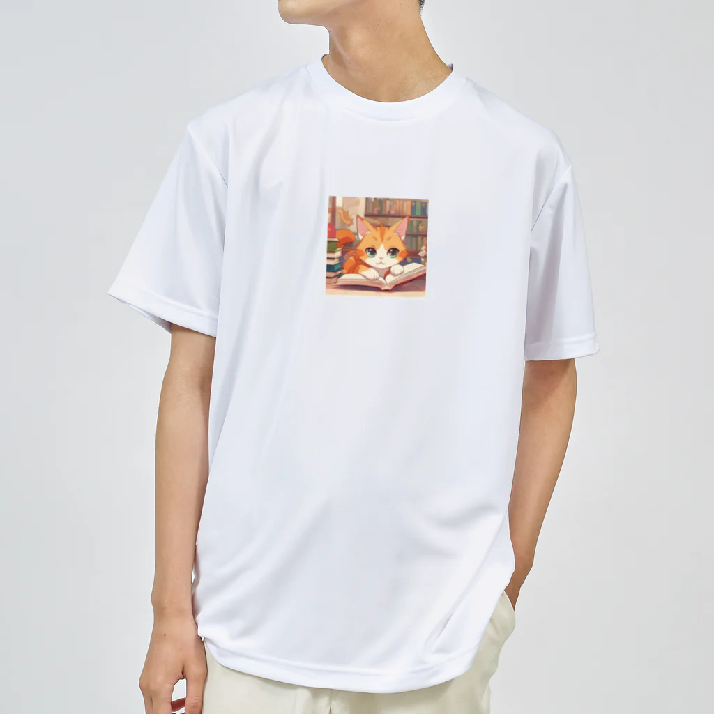 星パンダショップのほんよみかんねこ ドライTシャツ