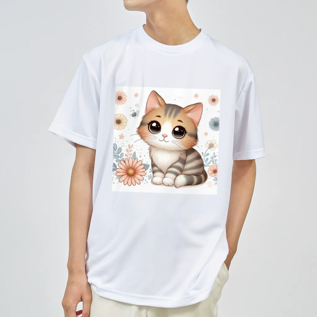 イラストアニマルズの癒しと可愛さが溢れるネコちゃん Dry T-Shirt