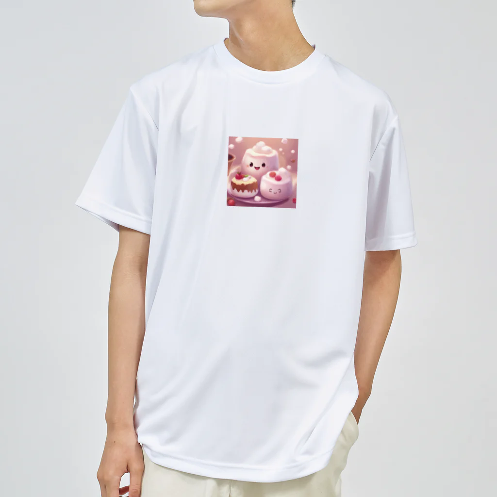 amxafukのふわふわマシュマロかわいいプリン ドライTシャツ