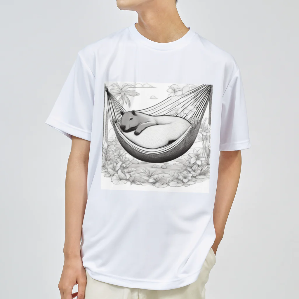 hanamama405387のカピバラのお昼寝 Dry T-Shirt