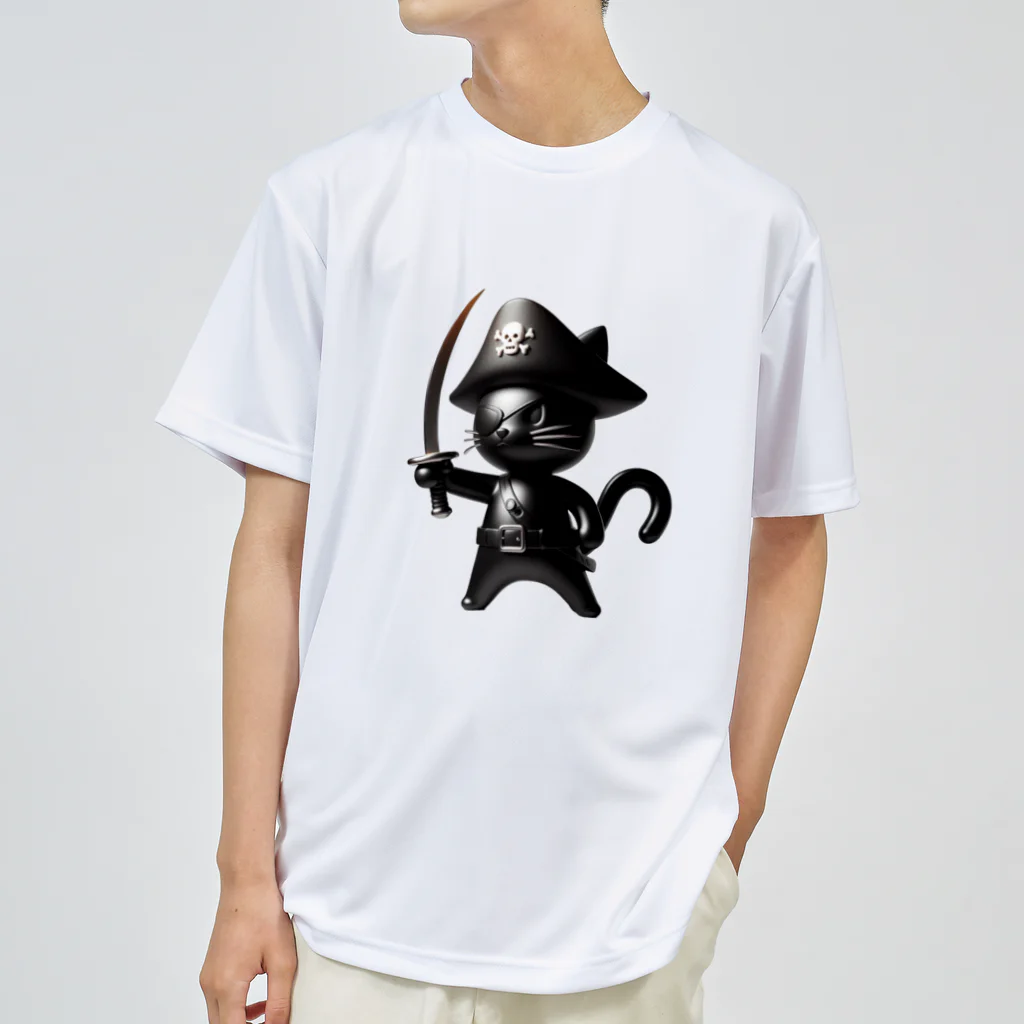 NO CAT NO LIFE の猫×海賊×フィギュア風 ドライTシャツ