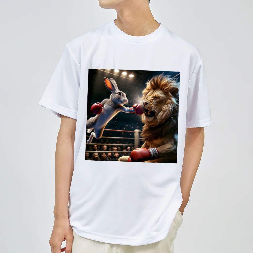 Laugh-Tのウサギとライオンのボクシング Dry T-Shirt