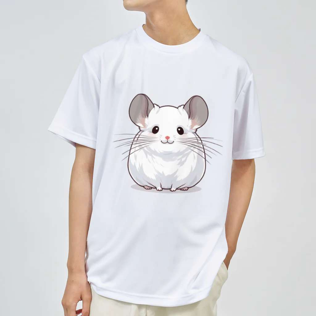 もふっとチンチラ🐭のチンチラ（ホワイト） Dry T-Shirt