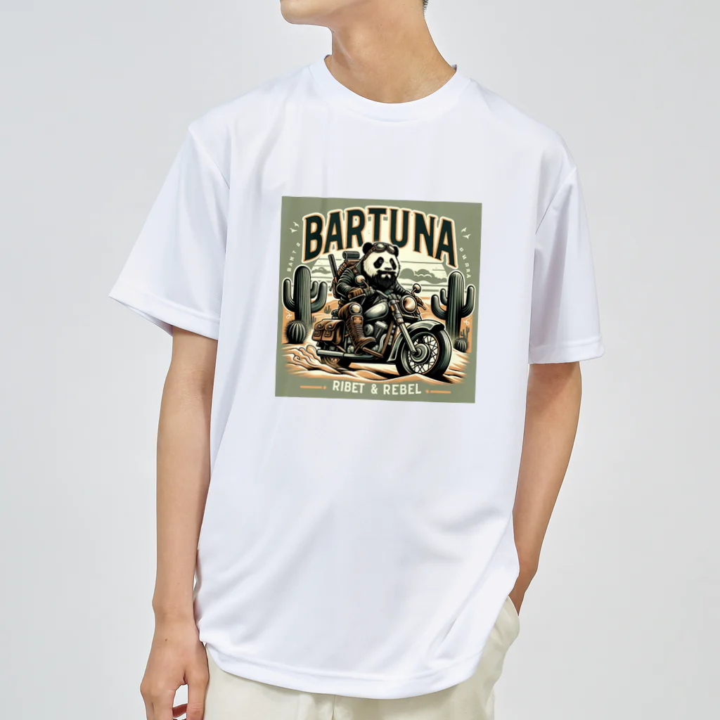 BARTUNAの悪ひげパンダ ドライTシャツ