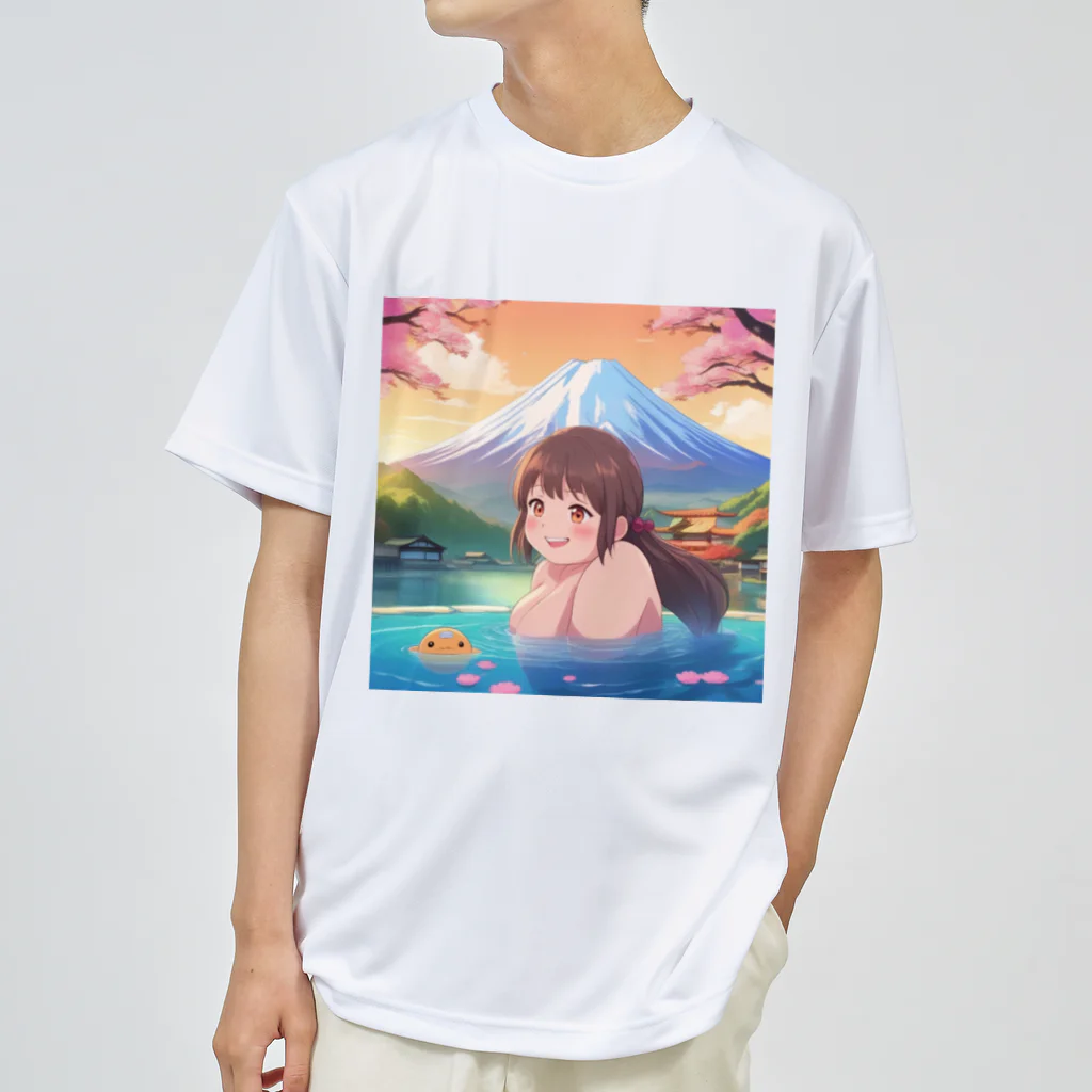 west97の富士山絶景にある露天風呂のかわいい女の子 Dry T-Shirt