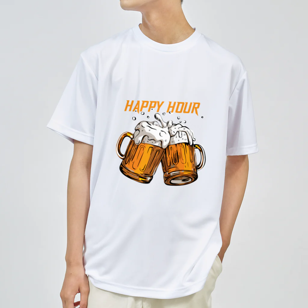 JUNK_HEDDのビールでハッピー ドライTシャツ