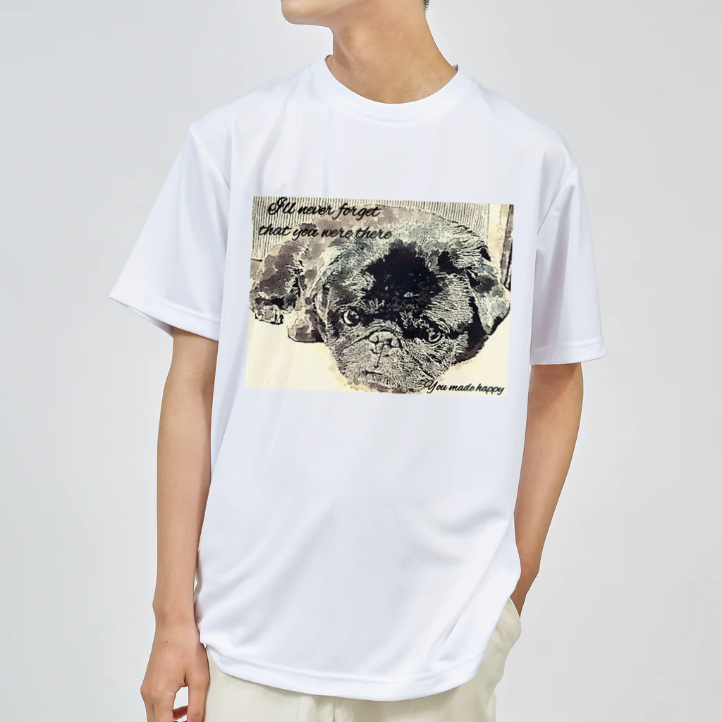 KenHana ハウスの黒パグケンちゃん Dry T-Shirt