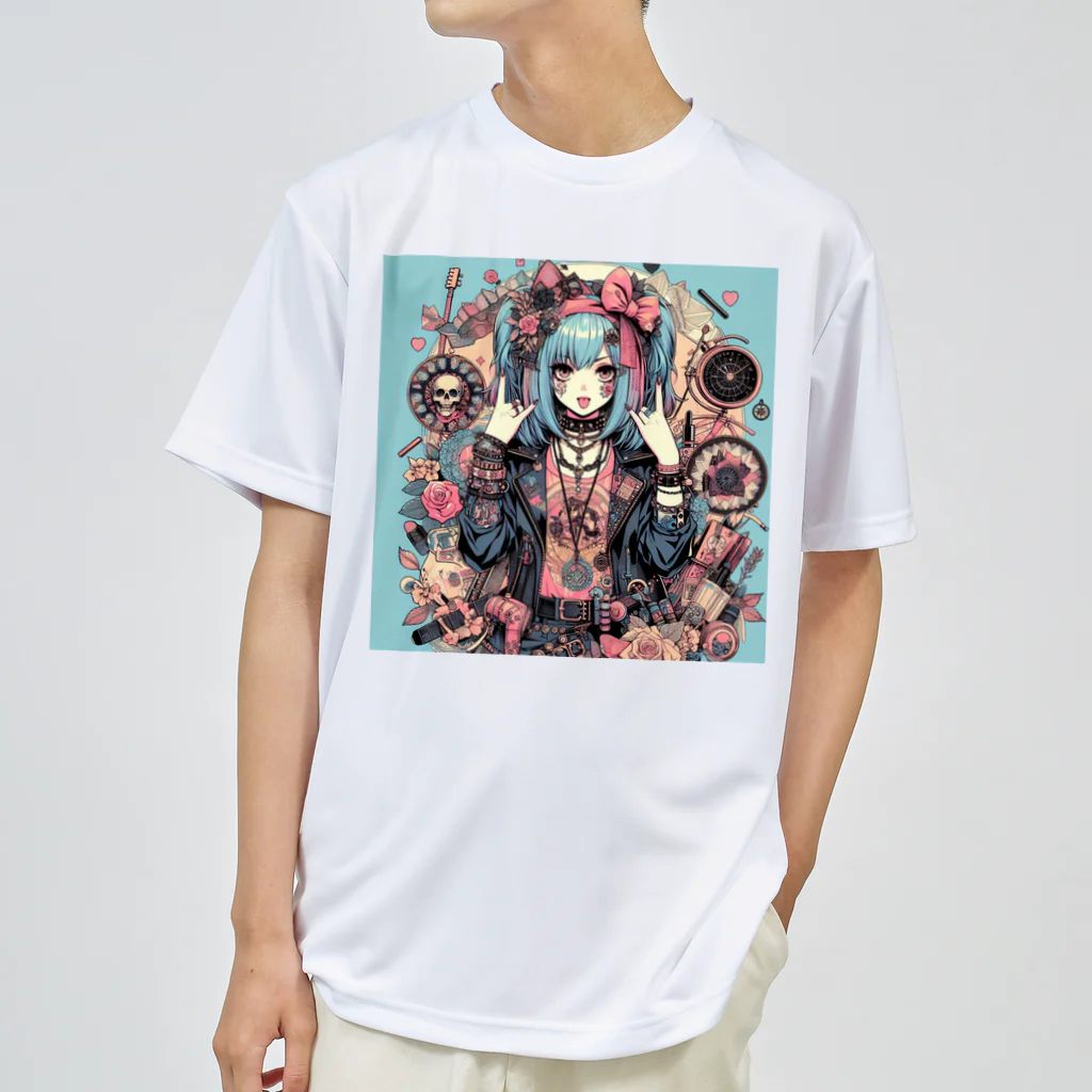 mokkongのパンク少女 ドライTシャツ