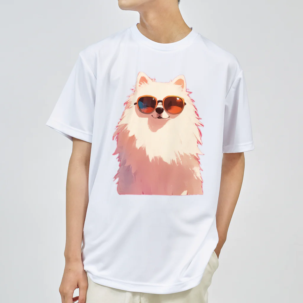 AQUAMETAVERSEのサングラスをかけた、かわいい犬 Marsa 106 Dry T-Shirt