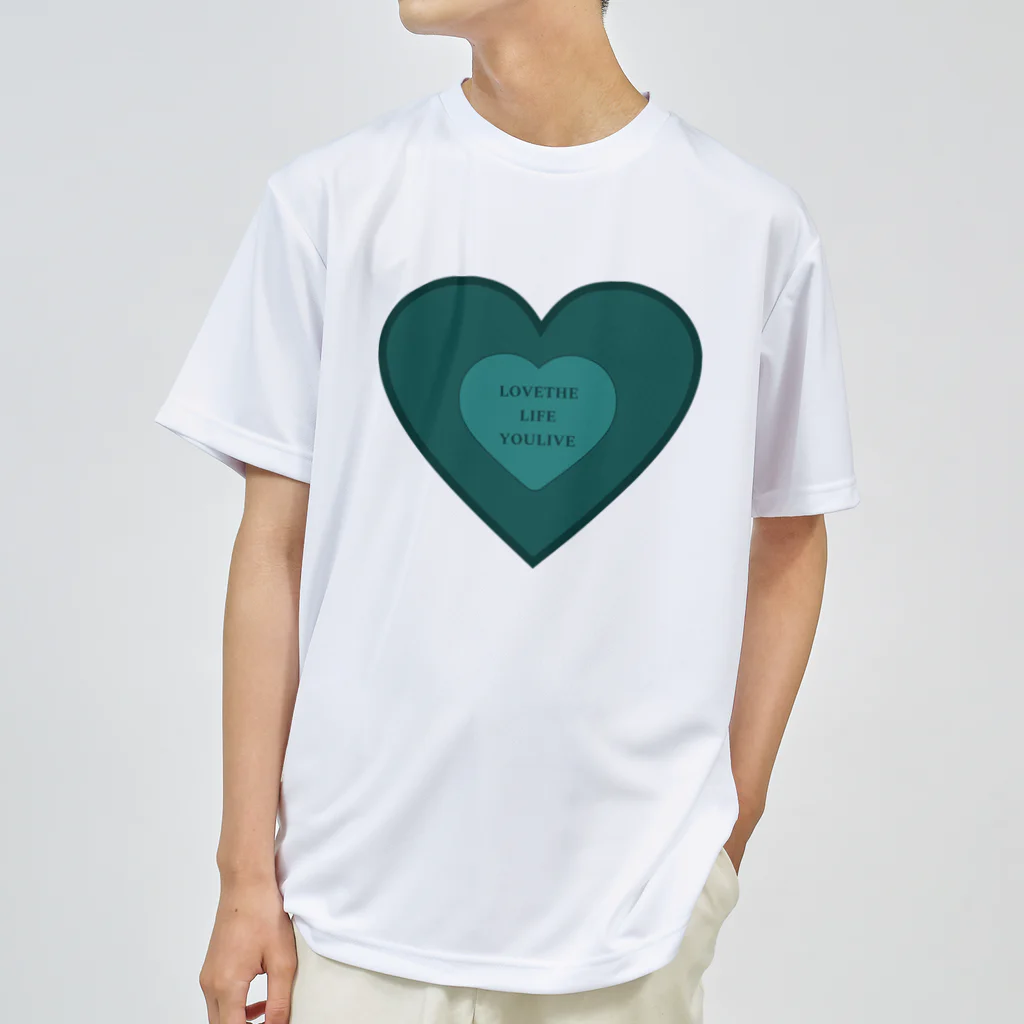 ここらいふの#lovethelifeyoulive -green- ドライTシャツ