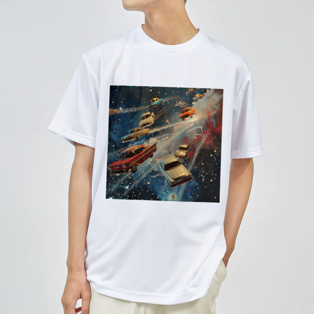 MistyStarkの宇宙を飛び交う車たち ドライTシャツ