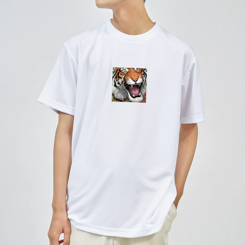 Isaiah_AI_Designの咆哮するトラ Dry T-Shirt