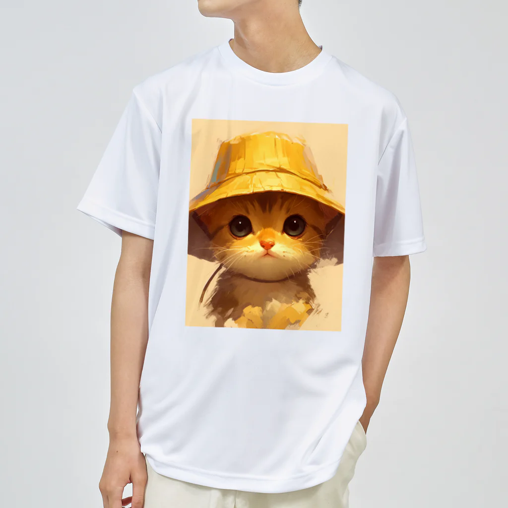 AQUAMETAVERSEの帽子をかぶった可愛い子猫 Marsa ドライTシャツ