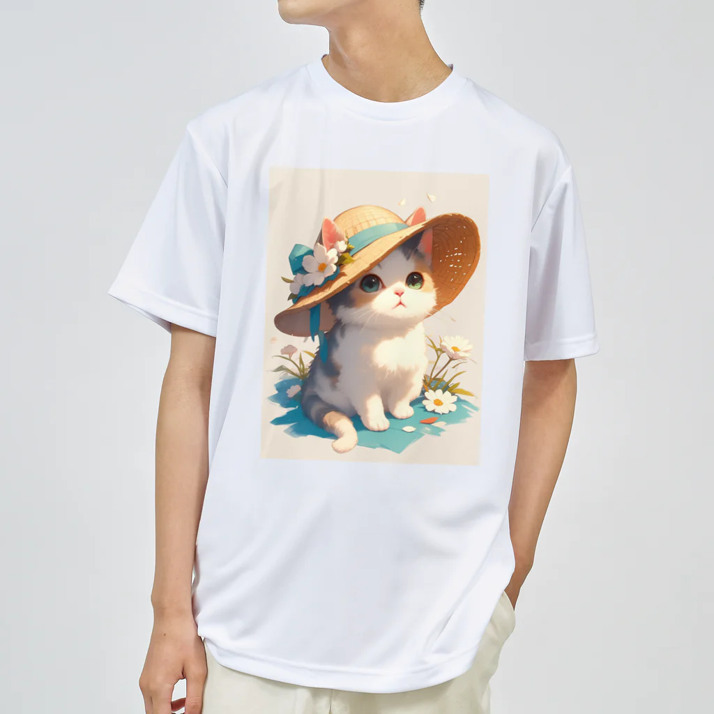 AQUAMETAVERSEの帽子をかぶった可愛い子猫 Marsa 106 Dry T-Shirt