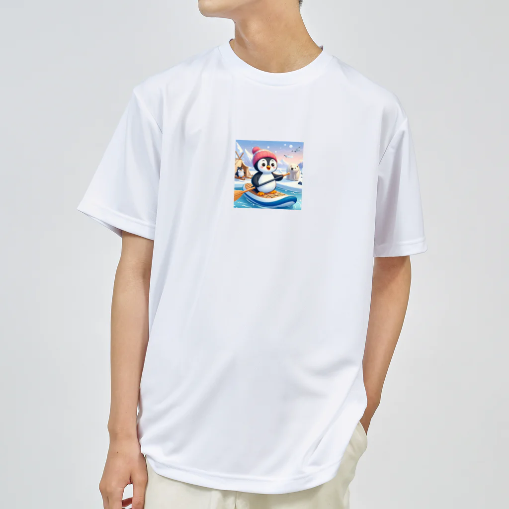 Enjoy 旅SUP!の旅ペンギン　アラスカでSUP 寒！ ドライTシャツ